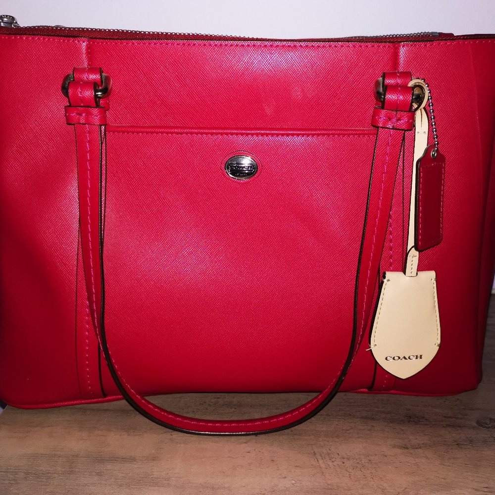 COACH PEYTON JORDAN DOUBLE ZIP CARRYALL IN LEATHER F25669
